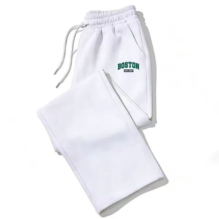 Dark Gothic Letter Print Loose Wide-leg Drawstring Unisex Sweatpants - Premium Fitness & Activewear
