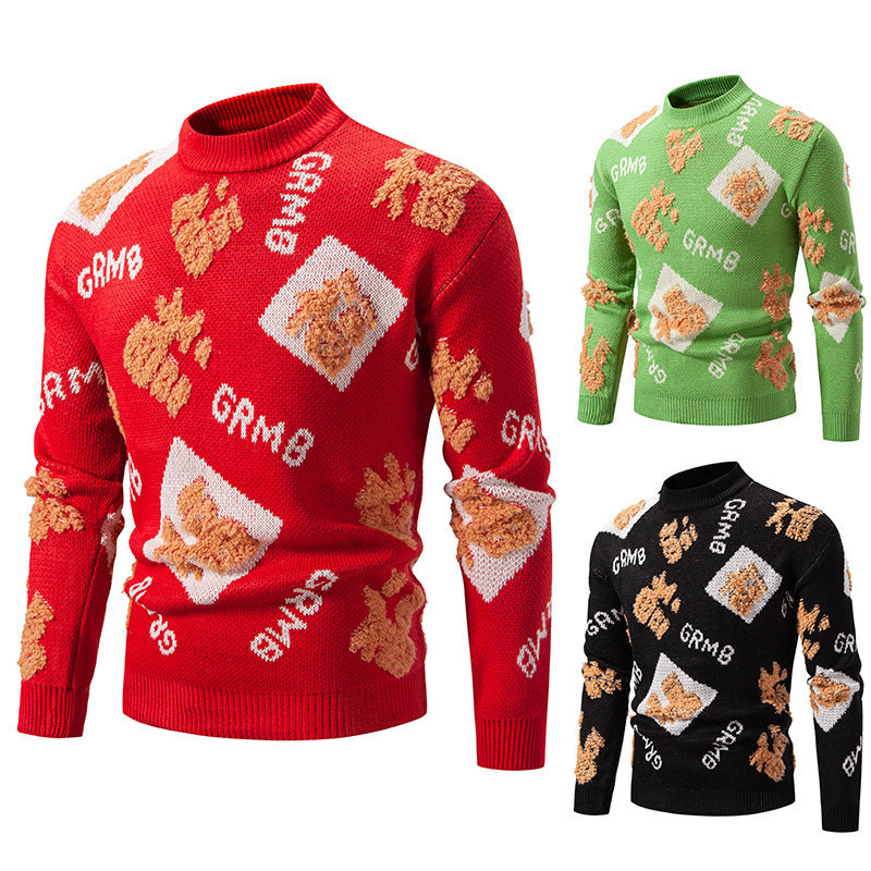 Stylish New Knitwear Half Turtleneck Fashion Sweater Men in black color, showcasing modern design and comfort.