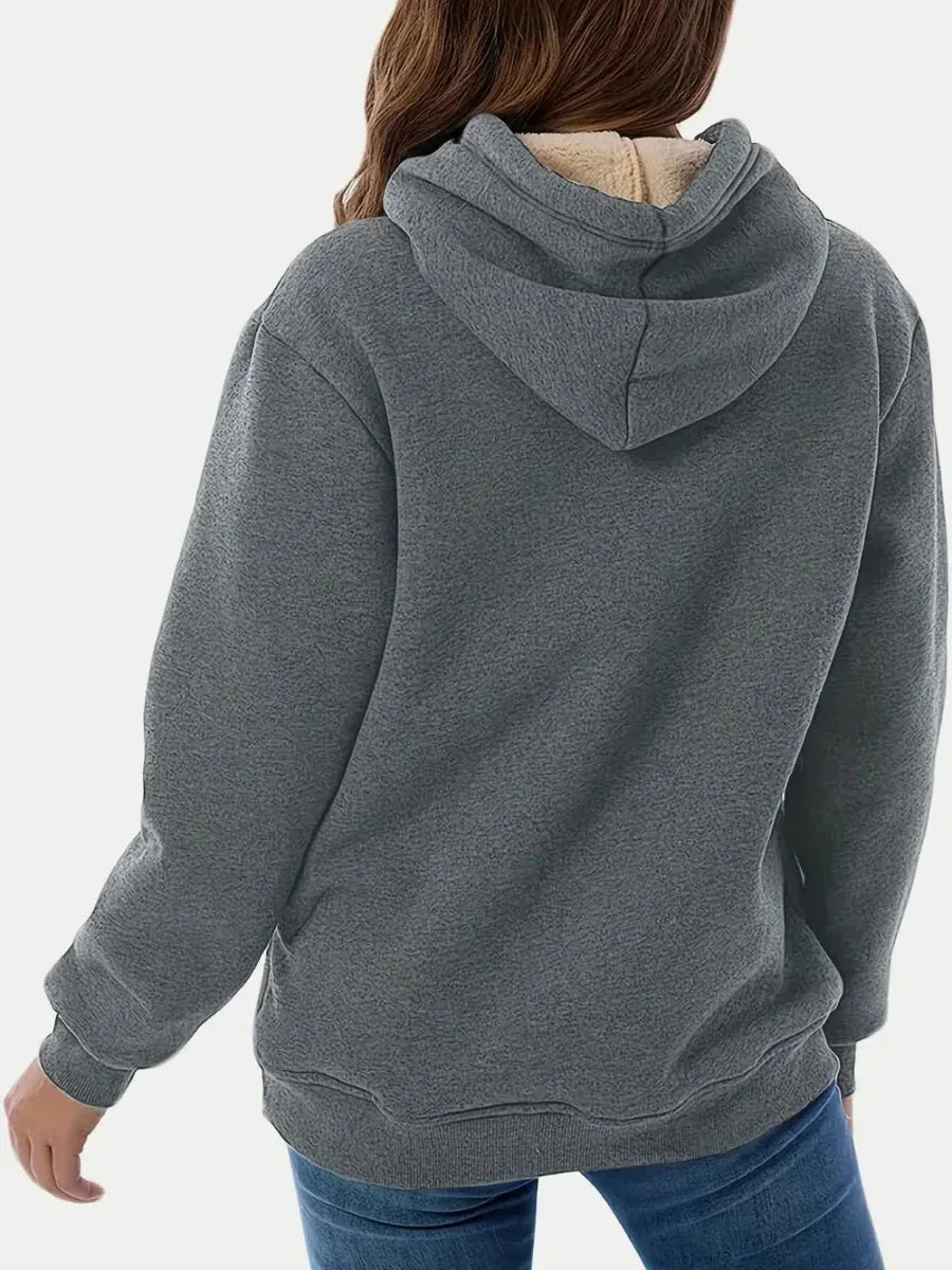 Drawstring Hoodie for Women - Long Sleeve with Kangaroo Pocket, Soft &amp; Comfortable - Allen-Fitness