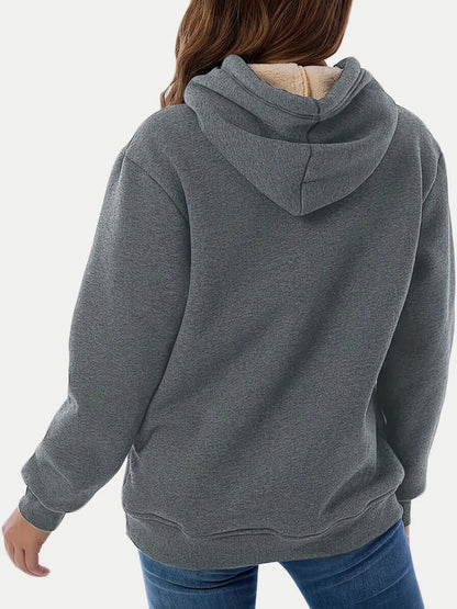 Drawstring Hoodie for Women - Long Sleeve with Kangaroo Pocket, Soft & Comfortable - Allen - Fitness
