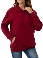 Drawstring Hoodie for Women - Long Sleeve with Kangaroo Pocket, Soft & Comfortable - Allen-Fitness
