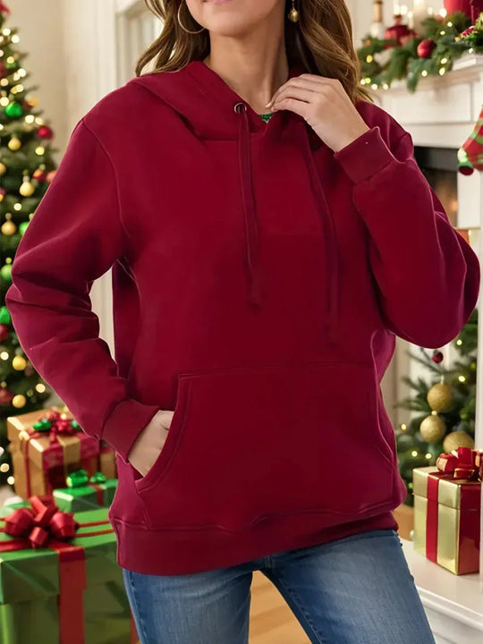 Drawstring Hoodie for Women - Long Sleeve with Kangaroo Pocket, Soft &amp; Comfortable - Allen-Fitness