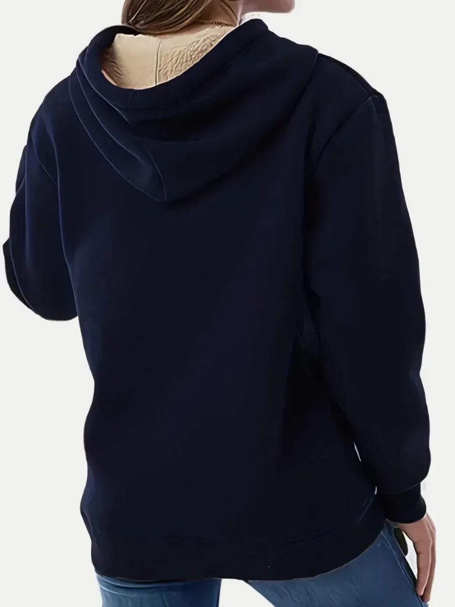 Drawstring Hoodie for Women - Long Sleeve with Kangaroo Pocket, Soft &amp; Comfortable - Allen-Fitness