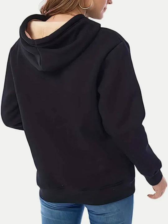 Drawstring Hoodie for Women - Long Sleeve with Kangaroo Pocket, Soft &amp; Comfortable - Allen-Fitness