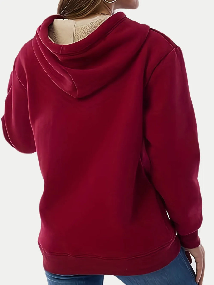 Drawstring Hoodie for Women - Long Sleeve with Kangaroo Pocket, Soft & Comfortable - Allen - Fitness