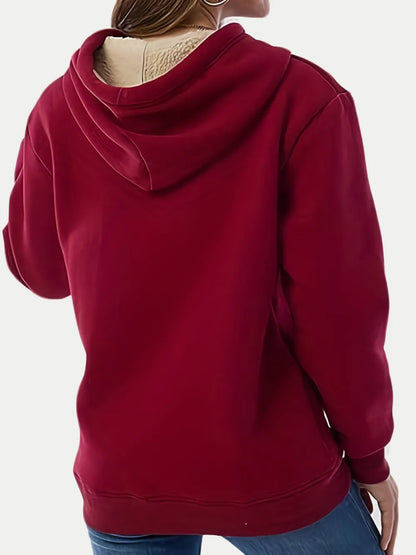 Drawstring Hoodie for Women - Long Sleeve with Kangaroo Pocket, Soft & Comfortable - Allen - Fitness