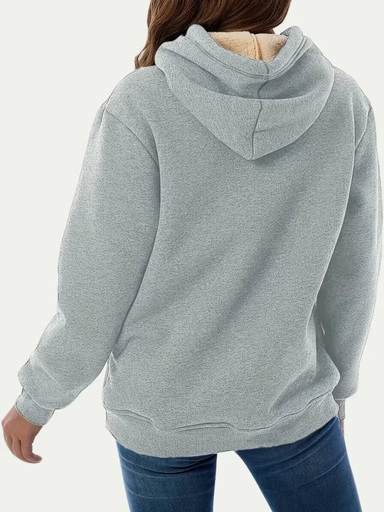 Drawstring Hoodie for Women - Long Sleeve with Kangaroo Pocket, Soft &amp; Comfortable - Allen-Fitness