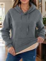 Drawstring Hoodie for Women - Long Sleeve with Kangaroo Pocket, Soft & Comfortable - Allen-Fitness