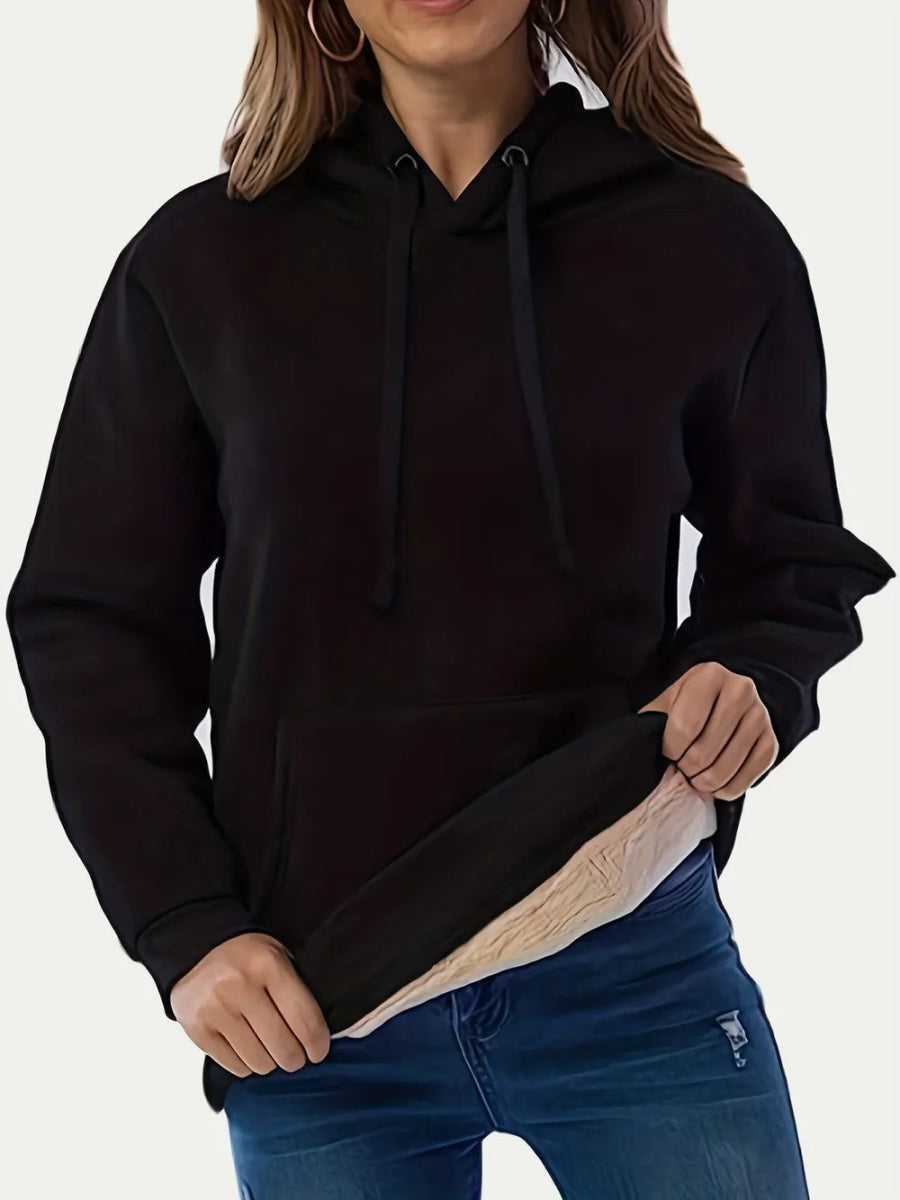 Drawstring Hoodie for Women - Long Sleeve with Kangaroo Pocket, Soft & Comfortable - Allen - Fitness