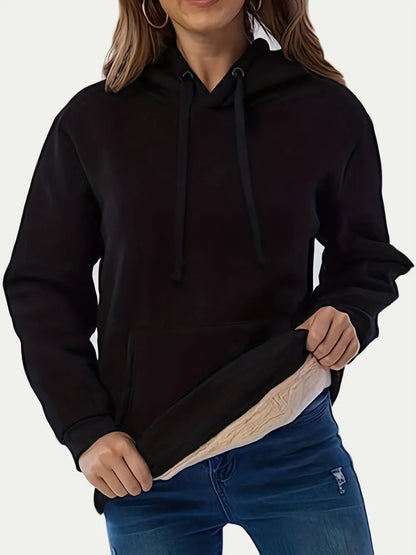 Drawstring Hoodie for Women - Long Sleeve with Kangaroo Pocket, Soft & Comfortable - Allen - Fitness