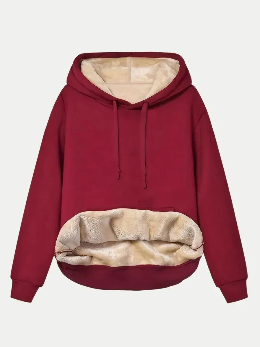 Drawstring Hoodie for Women - Long Sleeve with Kangaroo Pocket, Soft &amp; Comfortable - Allen-Fitness