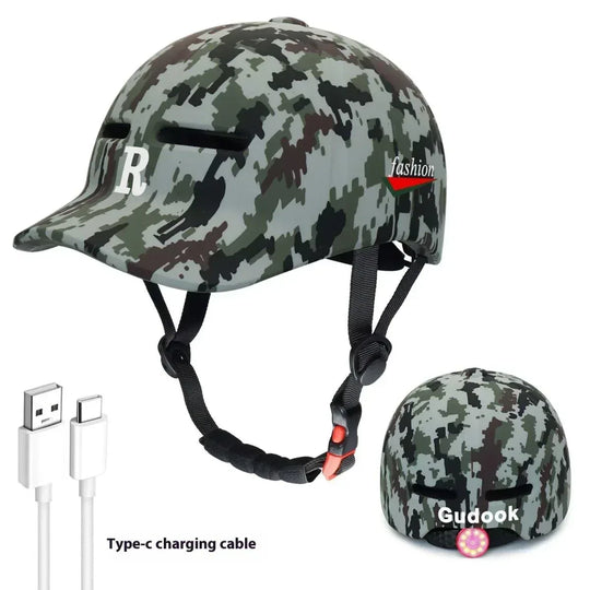 Bicycle Helmet With Light - Safety Integrated Design, Multiple Sizes &amp; Colors Available - Allen-Fitness