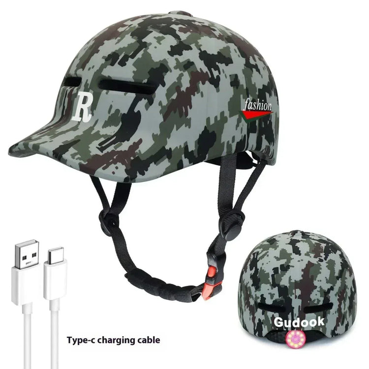 Bicycle Helmet With Light - Safety Integrated Design, Multiple Sizes & Colors Available - Allen-Fitness