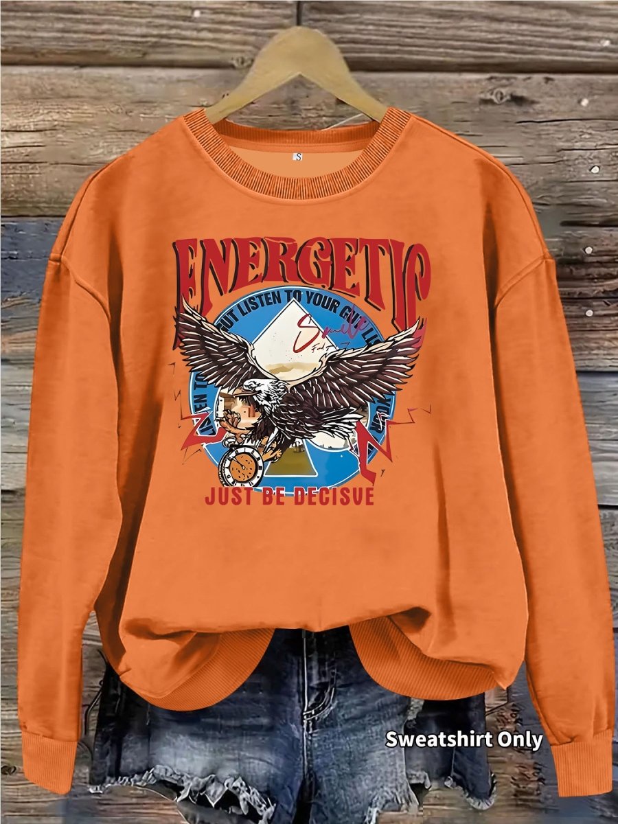 Eagle print long sleeved hoodie - Premium Fitness & Activewear