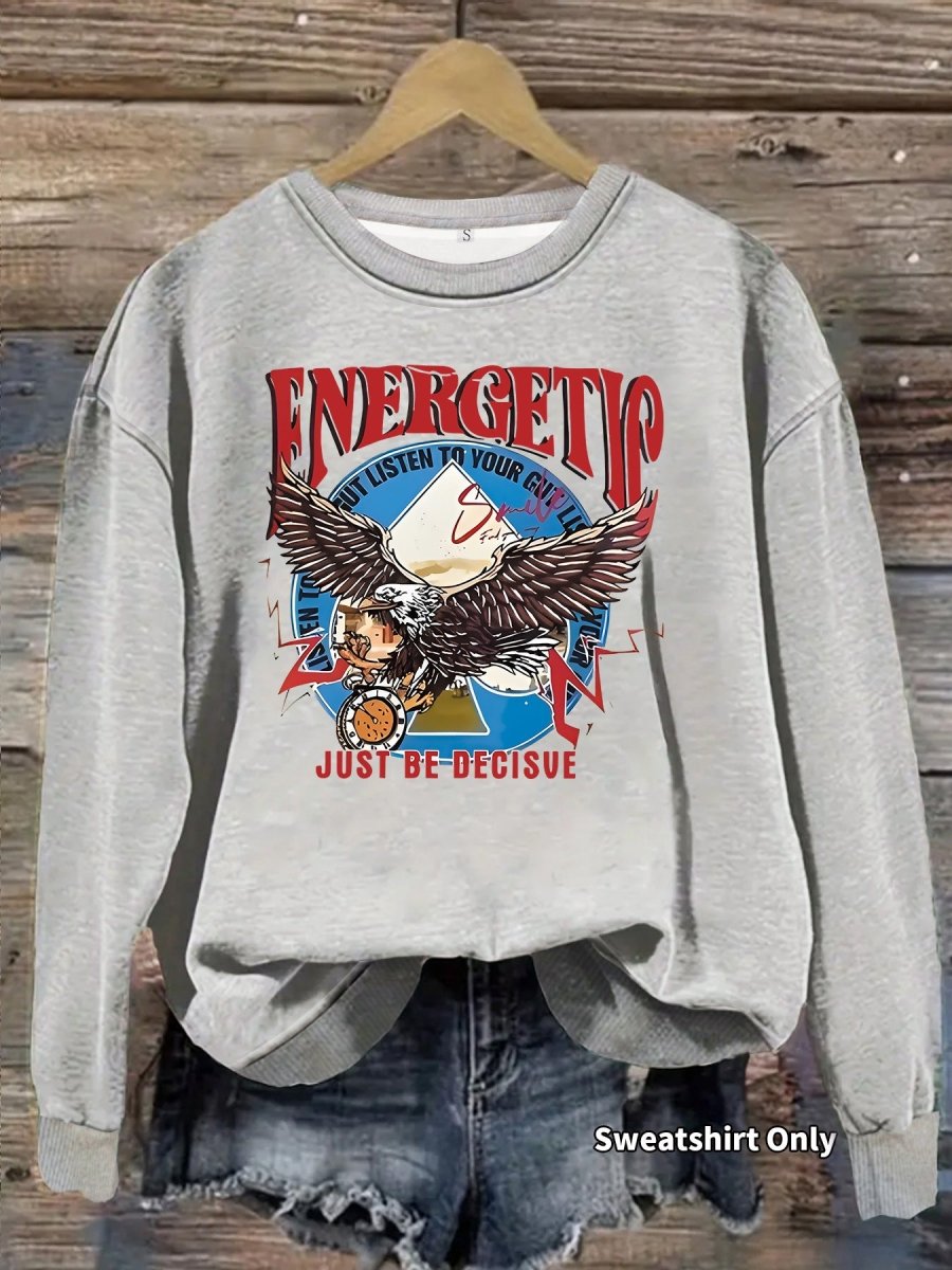 Eagle print long sleeved hoodie - Premium Fitness & Activewear
