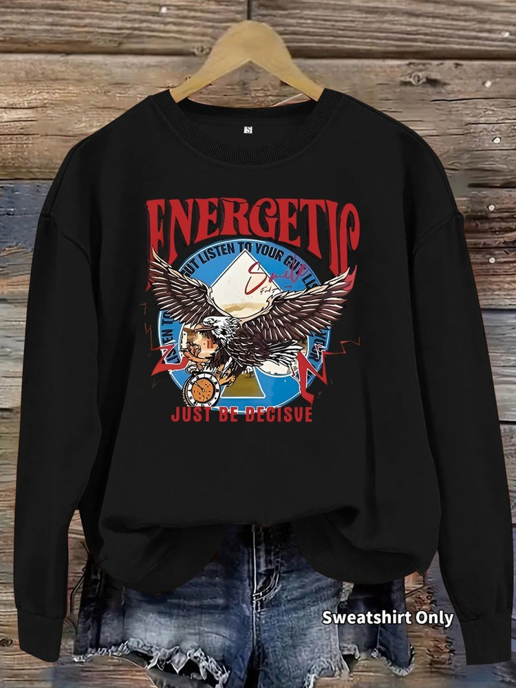 Eagle print long sleeved hoodie - Premium Fitness & Activewear