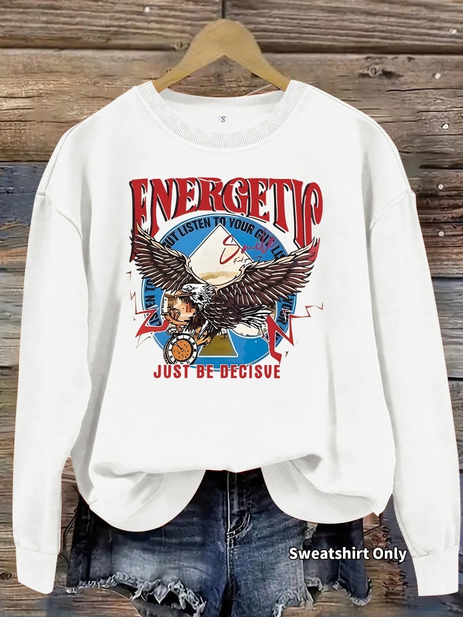 Eagle print long sleeved hoodie - Premium Fitness & Activewear