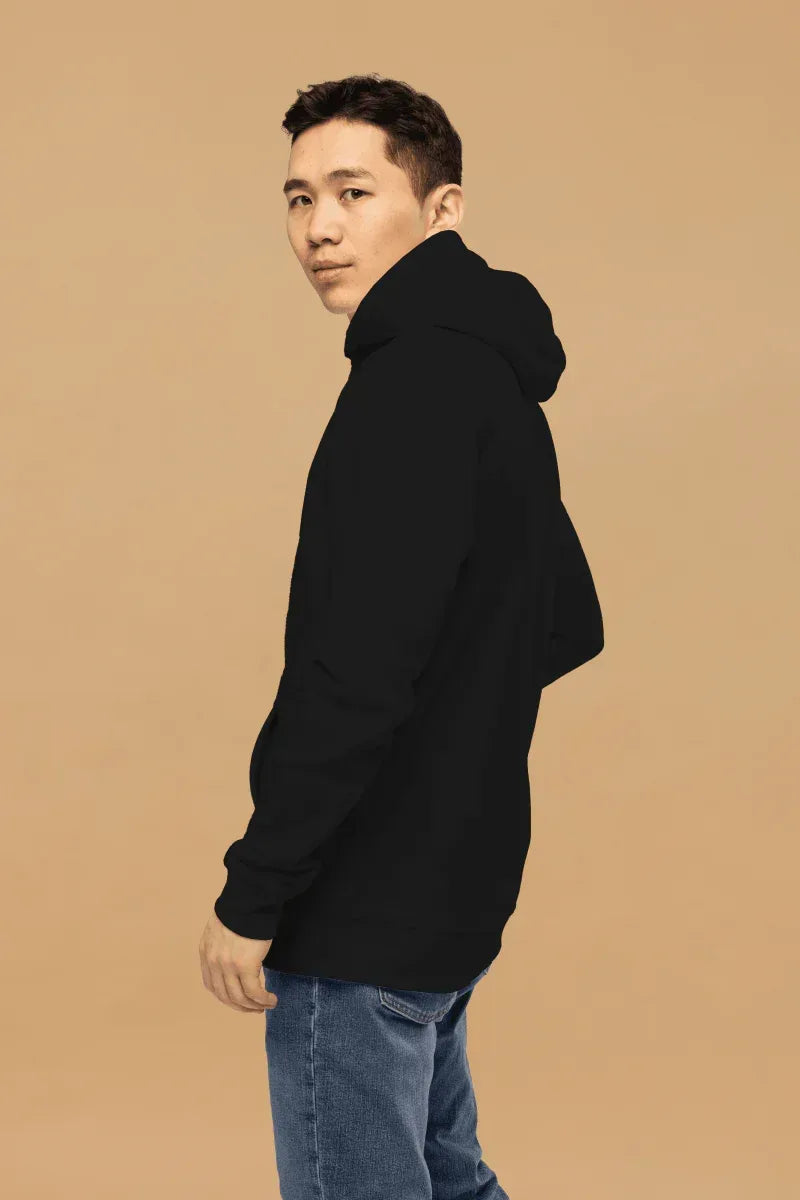 Eco-Friendly Fashion Hoodie - Minimalist Black Organic Cotton with Double-Layered Hood - Allen-Fitness
