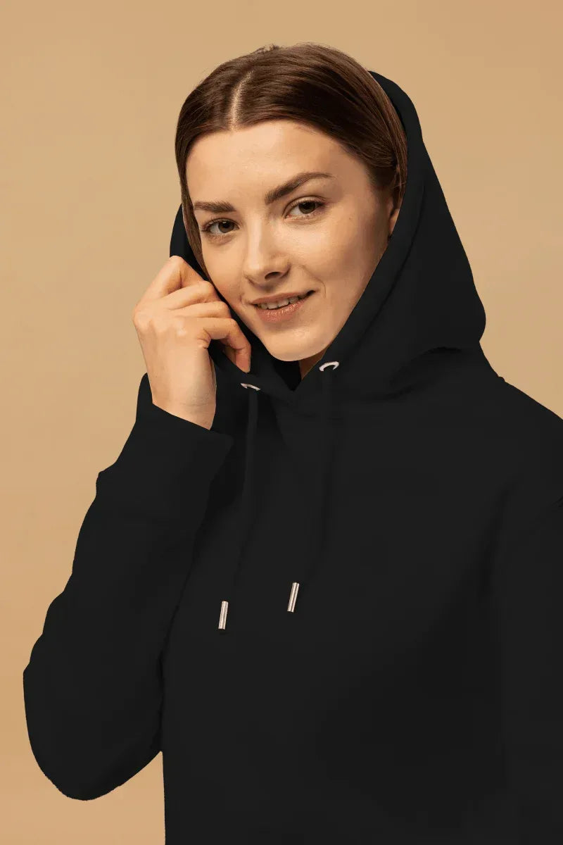 Eco-Friendly Fashion Hoodie - Minimalist Black Organic Cotton with Double-Layered Hood - Allen-Fitness