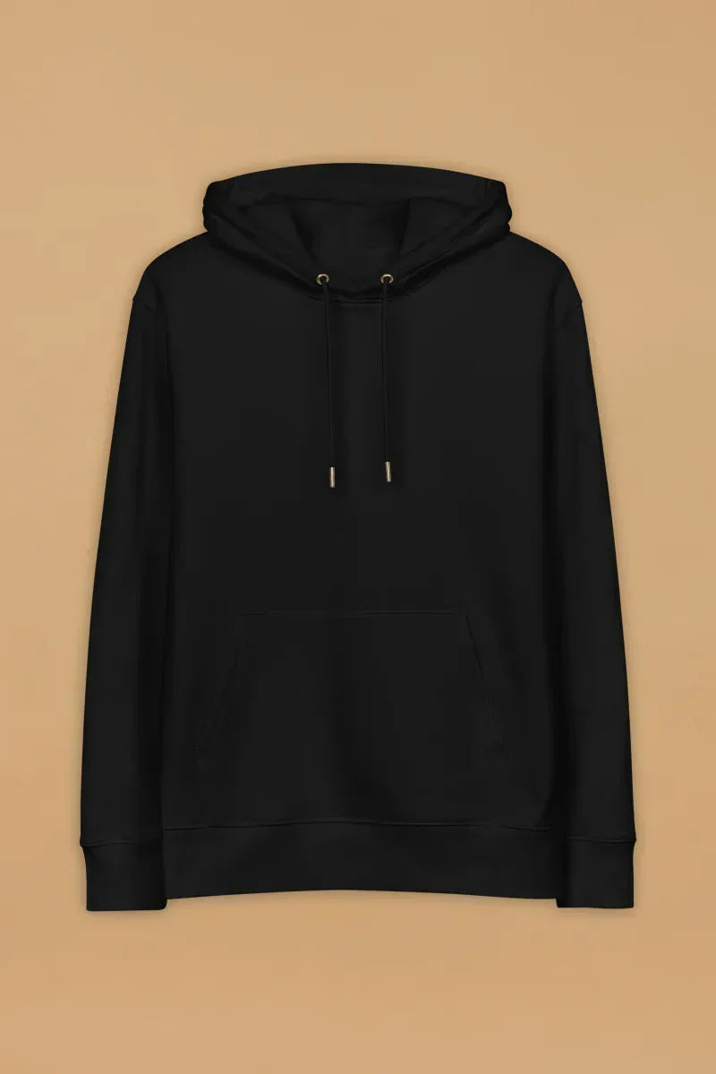 Eco-Friendly Fashion Hoodie - Minimalist Black Organic Cotton with Double-Layered Hood - Allen-Fitness