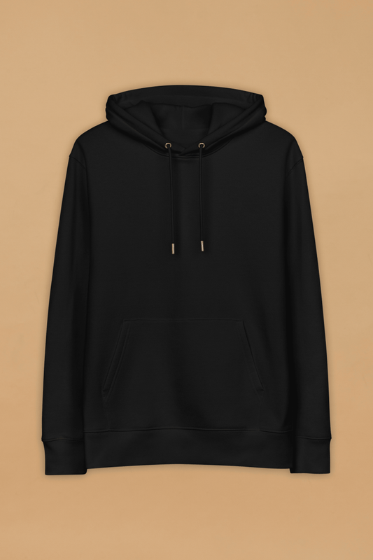 Eco - Friendly Fashion Hoodie - Minimalist Black Organic Cotton with Double - Layered Hood - Allen - Fitness