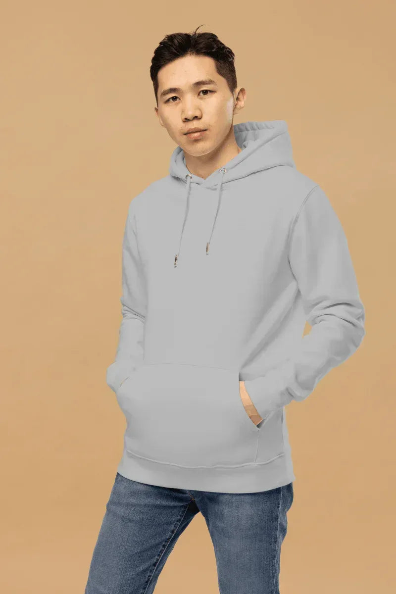 Eco-Friendly Hooded Sweatshirt - Minimalist Grey Hoodie Made from 100% Organic Cotton - Allen-Fitness