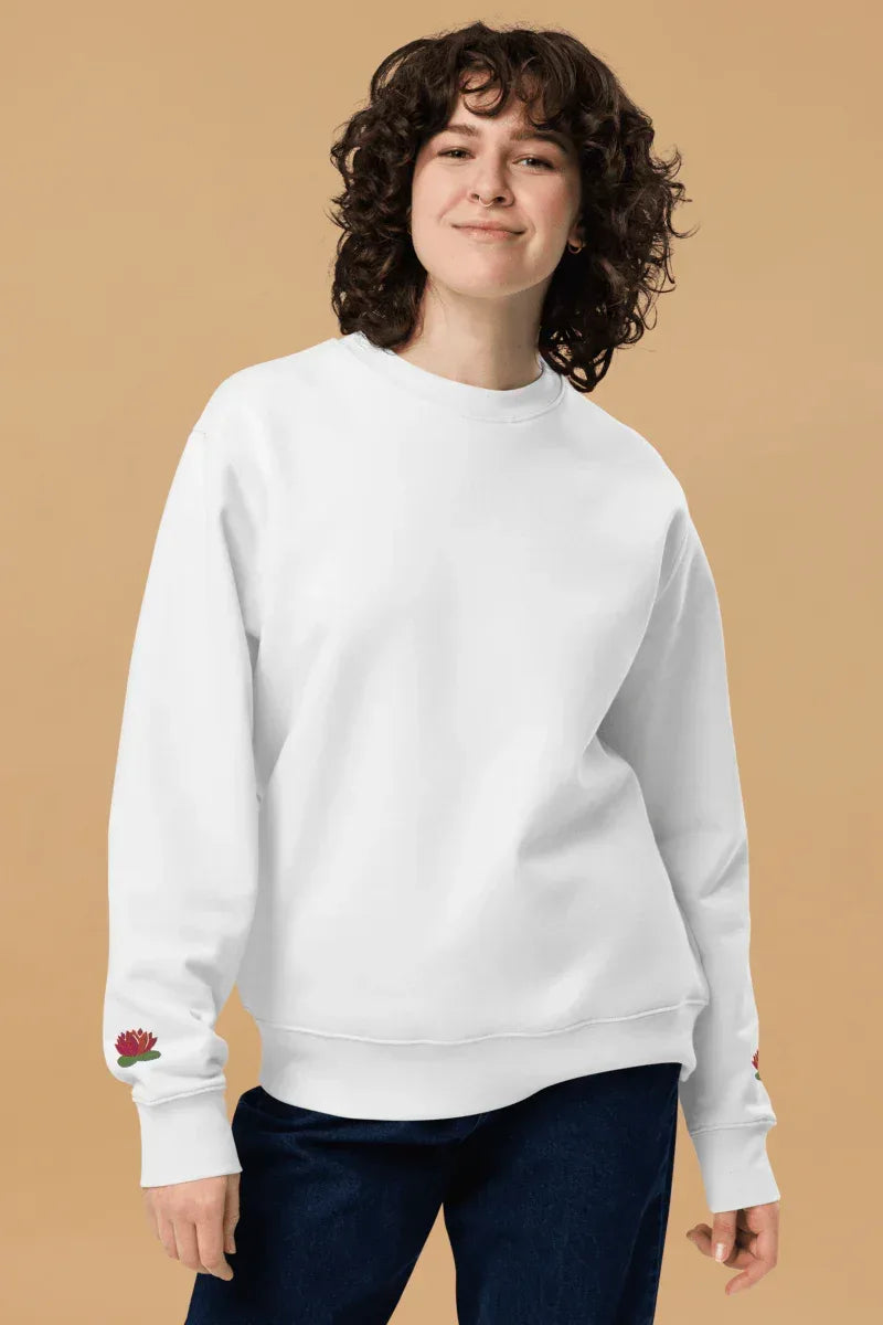 Eco-Friendly Sweatshirt Featuring Water Lily Design for Rainforest Conservation - Allen-Fitness