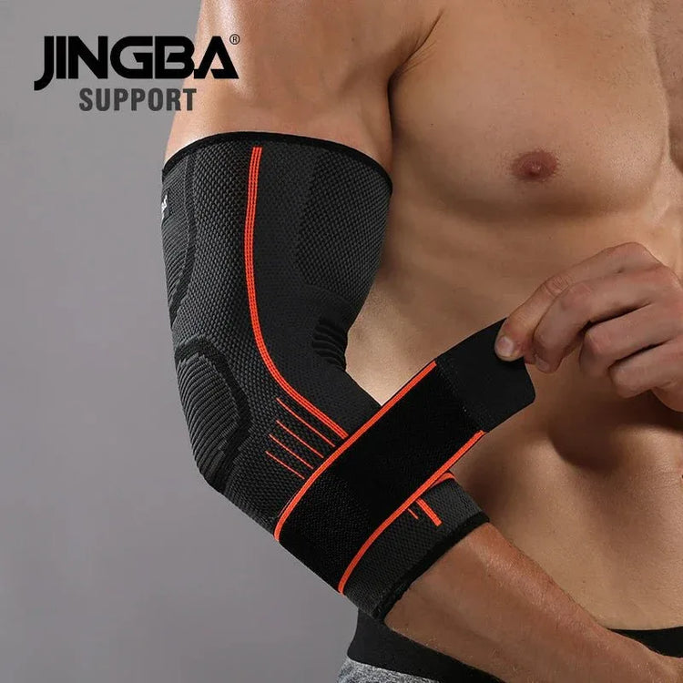 Nylon Spandex Arm Support Compression Sleeve for Tennis Elbow Pain Relief and Comfort - Allen-Fitness