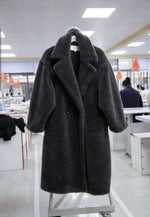 Elegant Gray Woolen Coats For Women - Loose Fit, Long Sleeve, Available In Sizes S, M, L - Allen-Fitness
