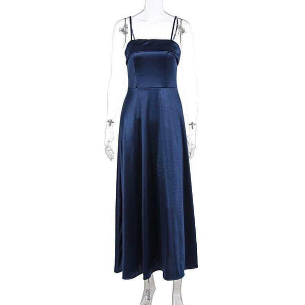 Elegant Summer Dress: Solid Color Sleeveless Backless Tube Top Maxi Dress for Women - Allen-Fitness