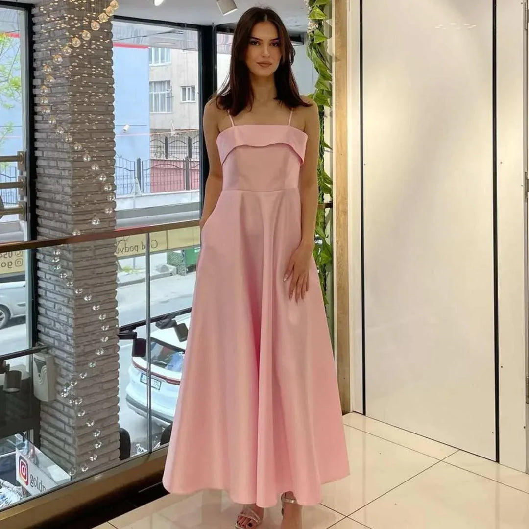 Elegant Summer Dress: Solid Color Sleeveless Backless Tube Top Maxi Dress for Women - Allen-Fitness