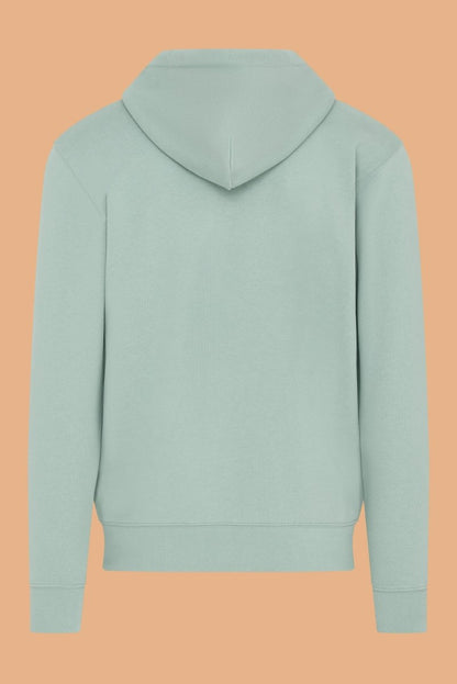 Embroidered Zip - Up Hoodie - 100% Organic Cotton, Double Lined Hood, Kangaroo Pocket - Allen - Fitness