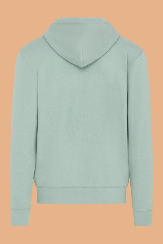 Embroidered Zip - Up Hoodie - 100% Organic Cotton, Double Lined Hood, Kangaroo Pocket - Allen - Fitness