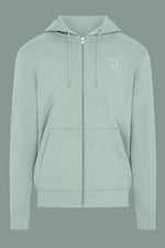 Embroidered Zip-Up Hoodie - 100% Organic Cotton, Double Lined Hood, Kangaroo Pocket - Allen-Fitness