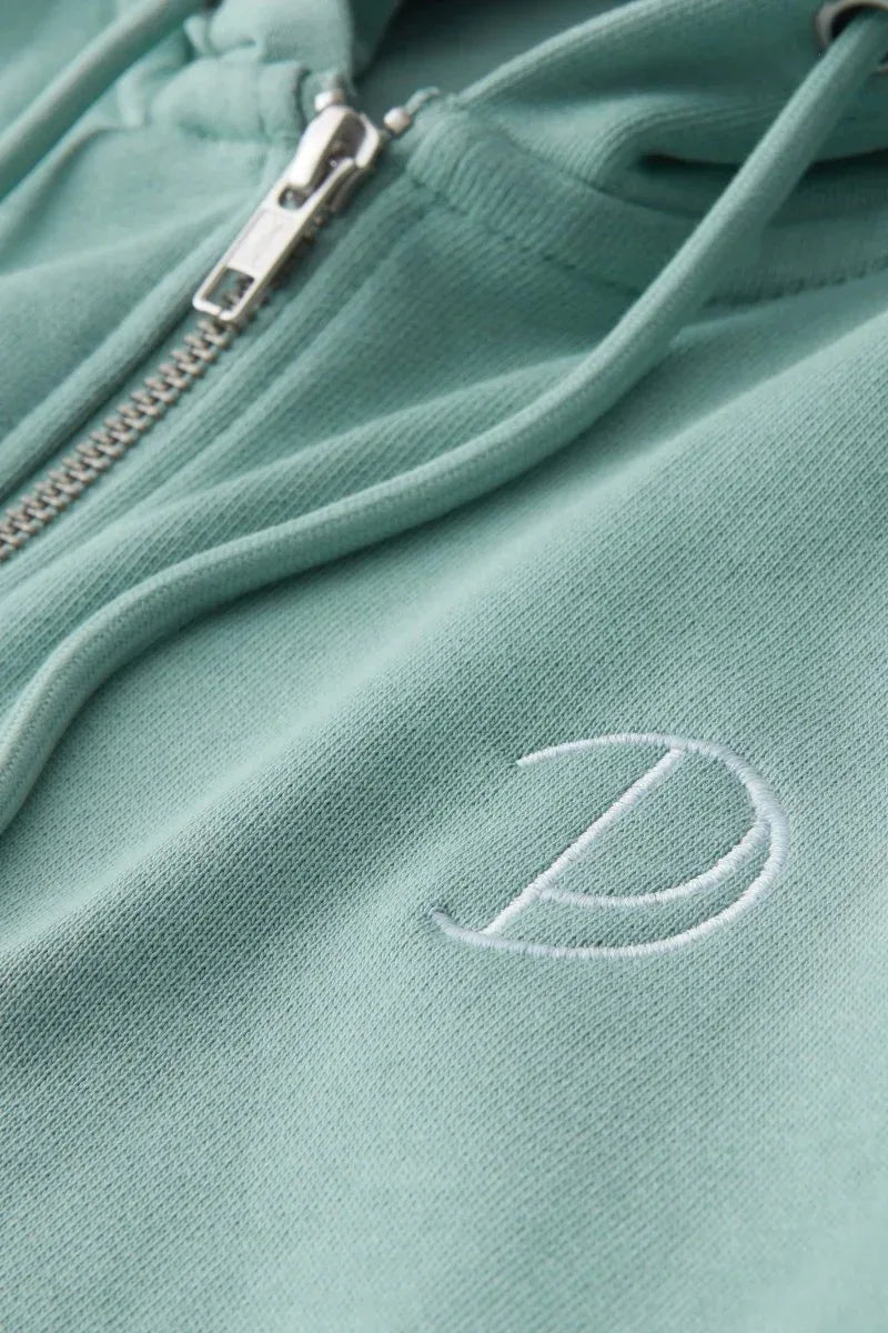 Embroidered Zip-Up Hoodie - 100% Organic Cotton, Double Lined Hood, Kangaroo Pocket - Allen-Fitness