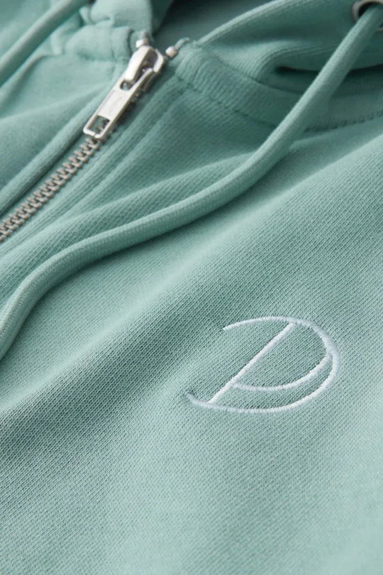 Embroidered Zip-Up Hoodie - 100% Organic Cotton, Double Lined Hood, Kangaroo Pocket - Allen-Fitness
