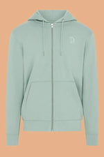 Embroidered Zip-Up Hoodie - 100% Organic Cotton, Double Lined Hood, Kangaroo Pocket - Allen-Fitness
