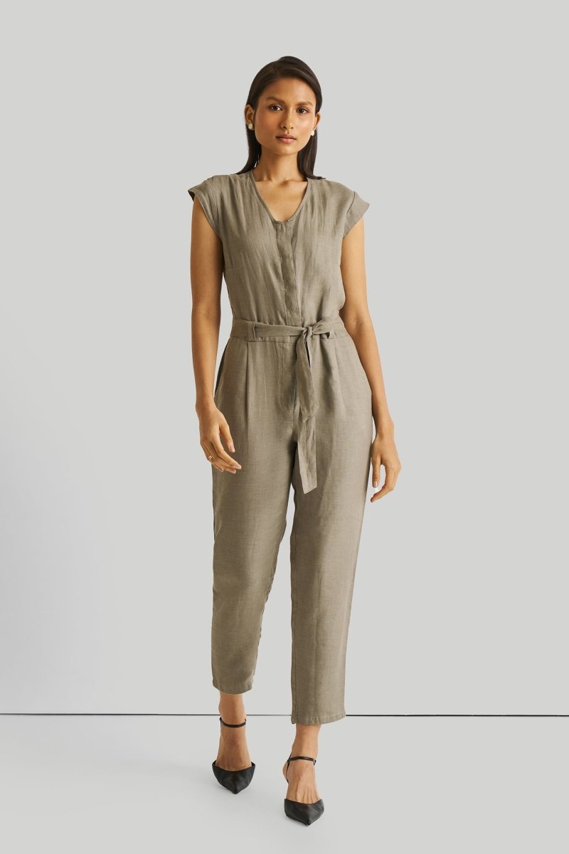 Evening Chai Jumpsuit in Dark Green - Allen - Fitness
