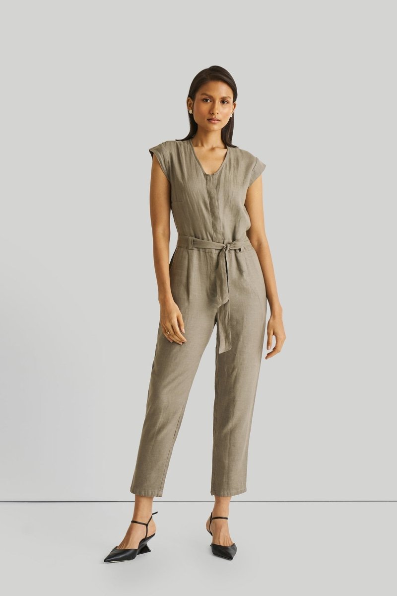 Evening Chai Jumpsuit in Dark Green - Allen - Fitness