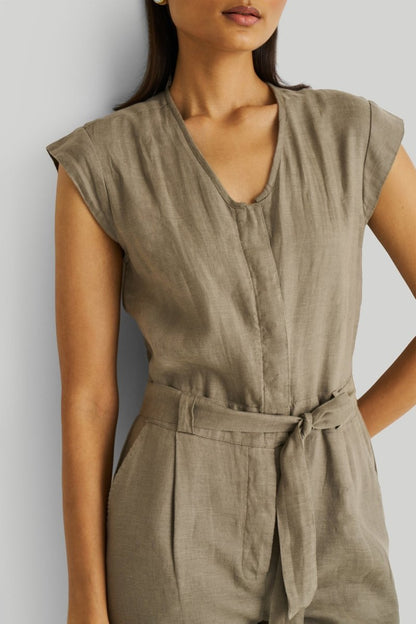 Evening Chai Jumpsuit in Dark Green - Allen - Fitness
