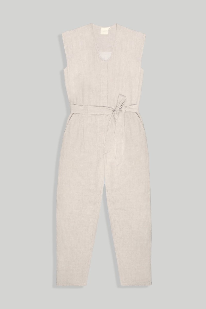 Evening Chai Jumpsuit in Light Beige - Allen - Fitness