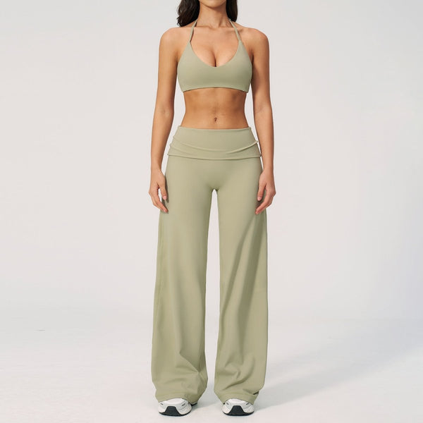 Fashionable Seamless Back Sports Bra Set with High-Waisted Leggings for Fitness, Running, Yoga and Casual Wear Style Activewear Set - Premium Fitness & Activewear for Men & Women|UK