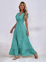 Floral Jumpsuit for Women - Versatile Printed Design with Pleated Skirt, Sizes S-XXL - Allen-Fitness