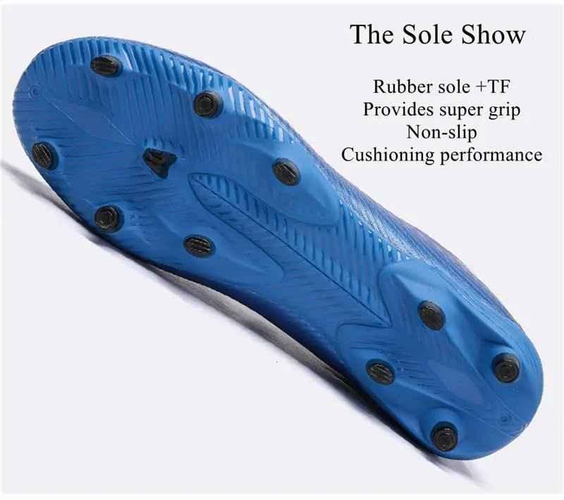 Football Boots Men Kids Adults TF/FG Ultralight Playing Field Train Soccer Shoes Low cut Cleats - Allen-Fitness