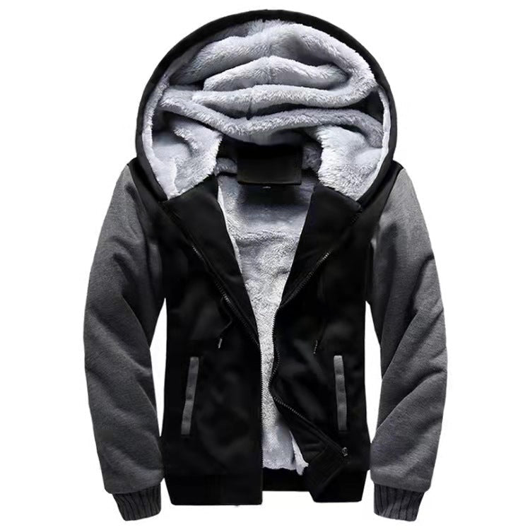 Foreign trade Men's sweater hooded autumn and winter men's baseball uniform men's Korean Sports Plus velvet padded men's coat - Premium Fitness & Activewear