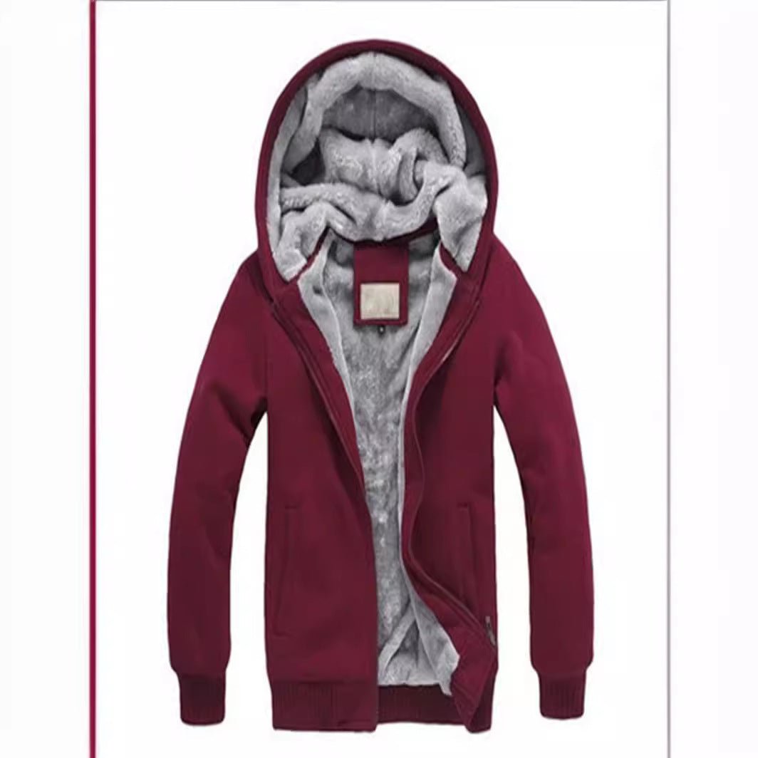 Foreign trade Men's sweater hooded autumn and winter men's baseball uniform men's Korean Sports Plus velvet padded men's coat - Premium Fitness & Activewear