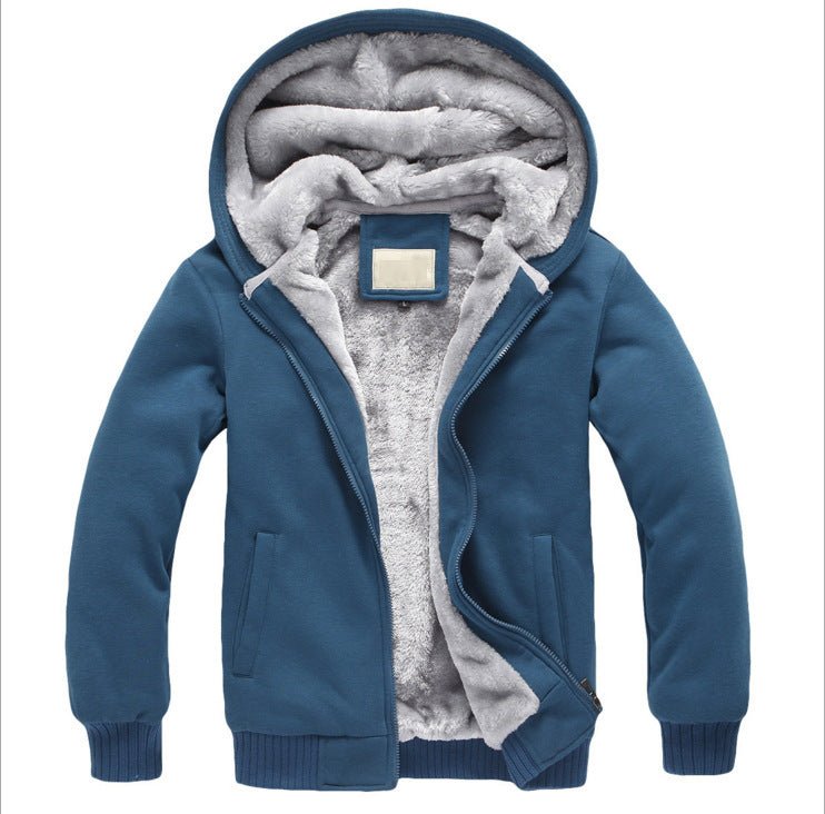 Foreign trade Men's sweater hooded autumn and winter men's baseball uniform men's Korean Sports Plus velvet padded men's coat - Premium Fitness & Activewear