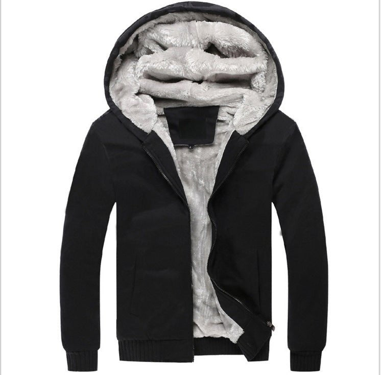 Foreign trade Men's sweater hooded autumn and winter men's baseball uniform men's Korean Sports Plus velvet padded men's coat - Premium Fitness & Activewear
