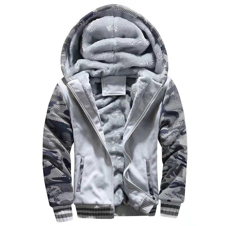 Foreign trade Men's sweater hooded autumn and winter men's baseball uniform men's Korean Sports Plus velvet padded men's coat - Premium Fitness & Activewear
