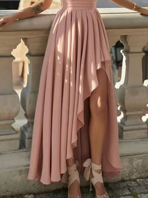 Full Size One-Shoulder Asymmetrical Hem Dress Plus Size